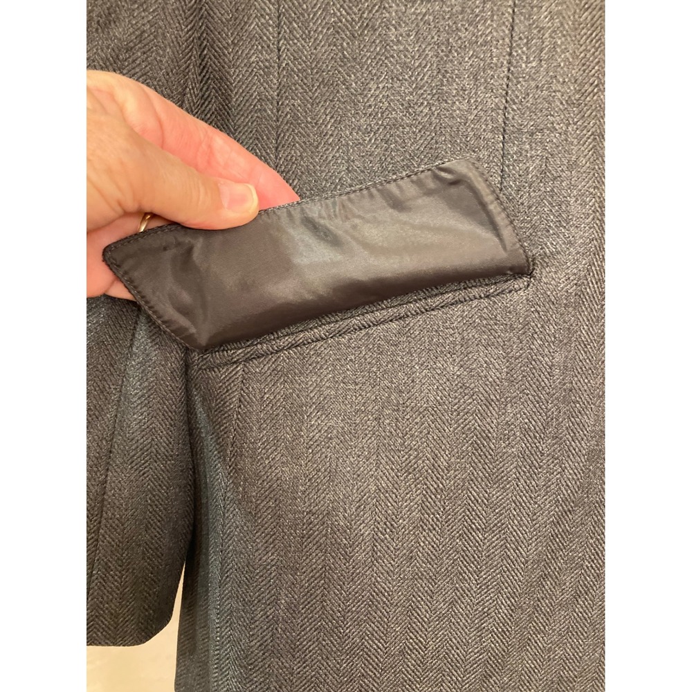 LE SUIT Essentials Women's Gray Herringbone Blazer Jacket Size 16 - Picture 4 of 10